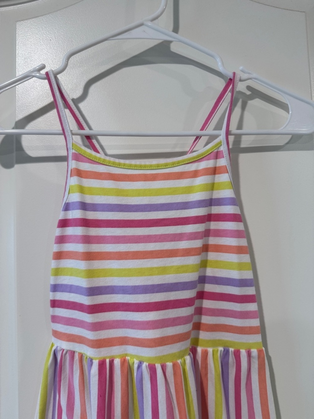 Place Rainbow Striped Tiered Sundress in Pink, Yellow, Purple & White / AA58 - Picture 2 of 4